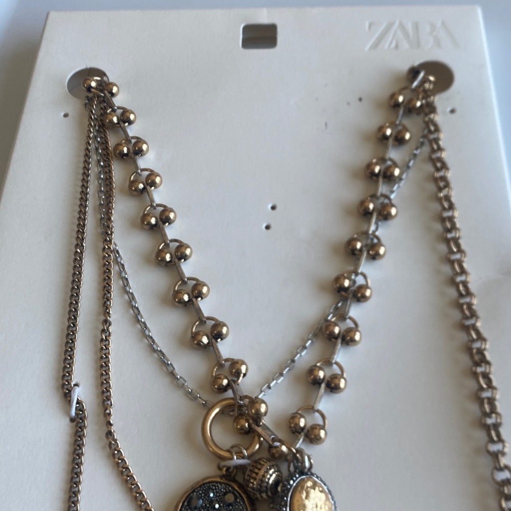 NWT Zara 3 Pack Combination Coin Chain Necklaces - Picture 10 of 11